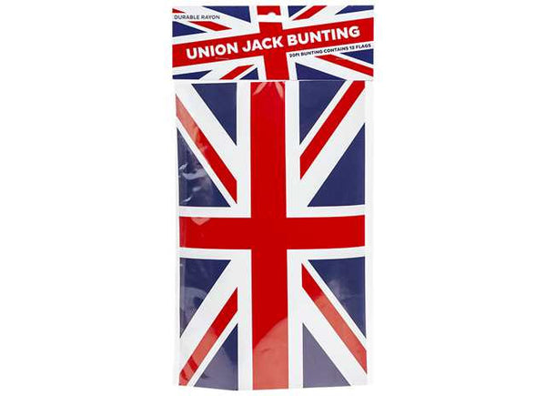 20' Union Jack Rayon Bunting with 12 Flags