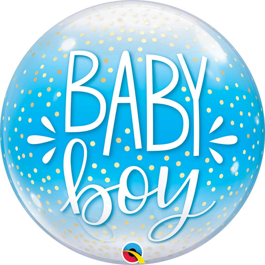 Baby Boy Blue & Confetti Dots Bubble Balloon