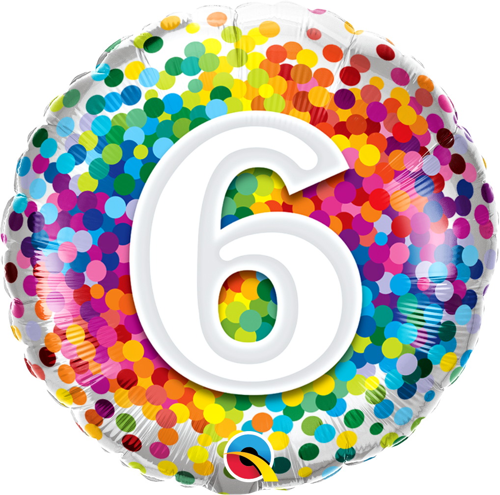 6 Rainbow Confetti Foil Balloon | Helium Is Included |.