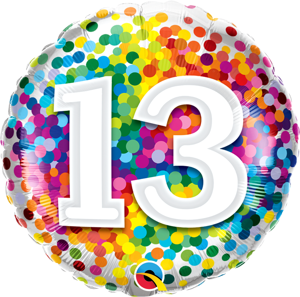 13 Rainbow Confetti Foil Balloon | Helium Is Included |.