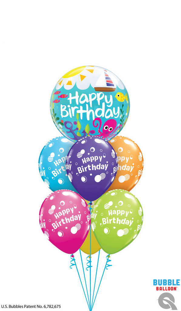 Wishing You Oceans of Joy on Your Birthday! Balloon Bouquet