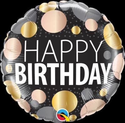 Birthday Big Metallic Dots Foil Balloon | Helium is included |.