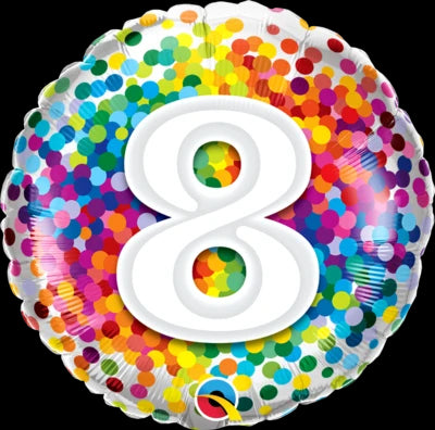 8 Rainbow Confetti Foil Balloon | Helium Is Included |.