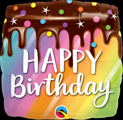 Birthday Rainbow Drip Cake Foil Balloon | Helium Is Included |.