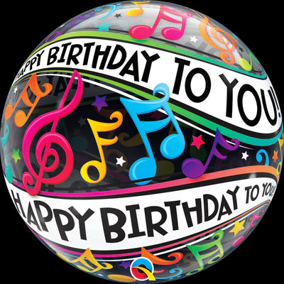 Happy Birthday To You Music Notes Bubble Balloon