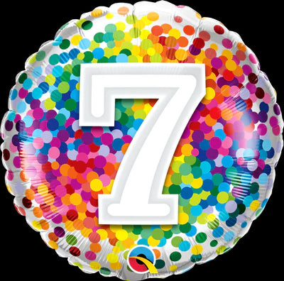 7 Rainbow Confetti Foil Balloon | Helium Is Included |.
