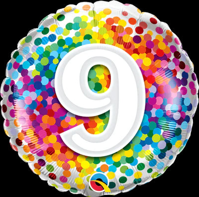 9 Rainbow Confetti Foil Balloon | Helium Is Included |.