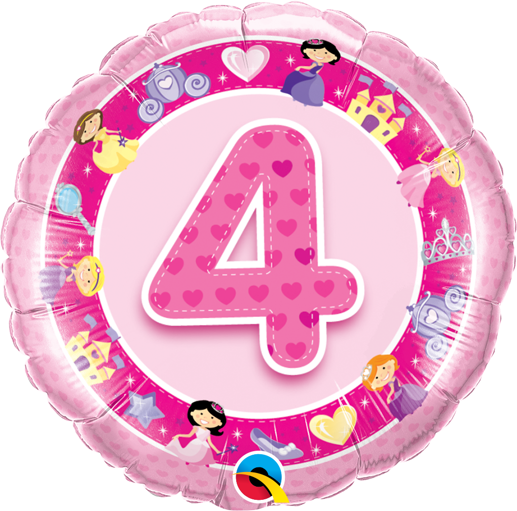 Age 4 Pink Princess Foil Balloon | Helium Is Included |.