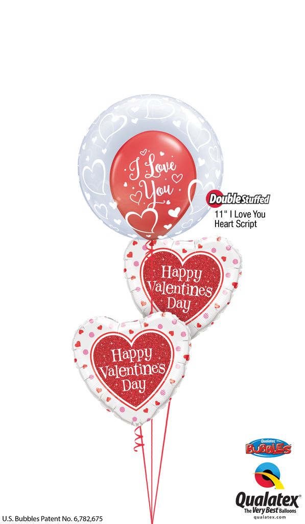 "I Love You" Valentine's Bubble Bouquet