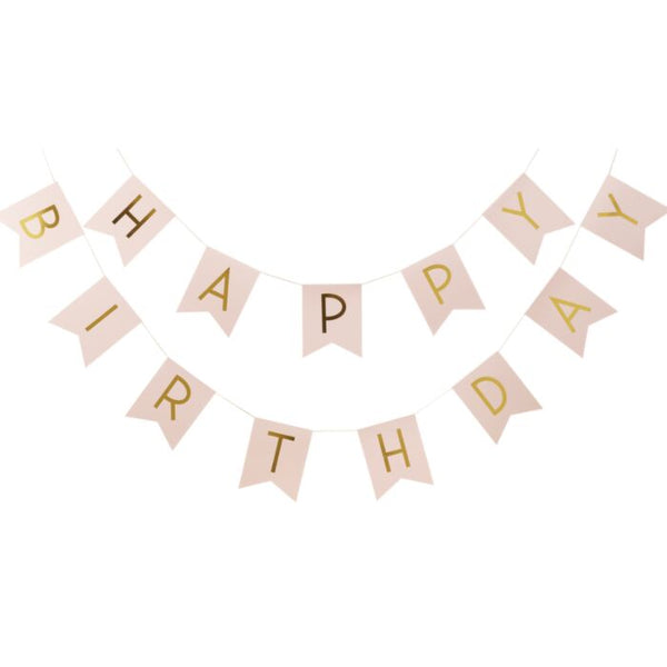 PINK AND GOLD FOIL HAPPY BIRTHDAY BUNTING