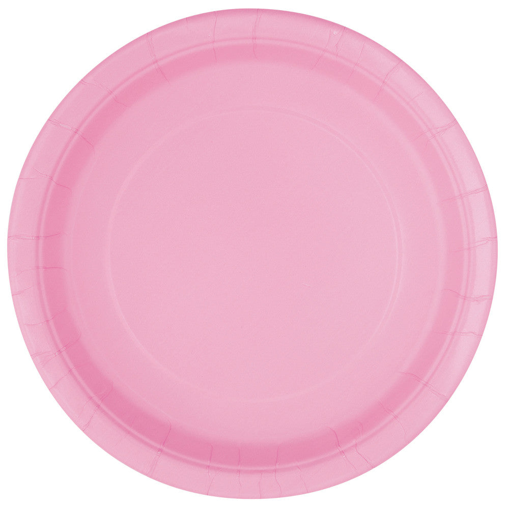Lovely Pink  Round 7" Dessert Paper Plates - Pack Of 20