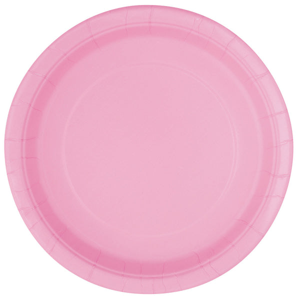 Lovely Pink Round 9" Dinner Paper Plates - Pack Of 16