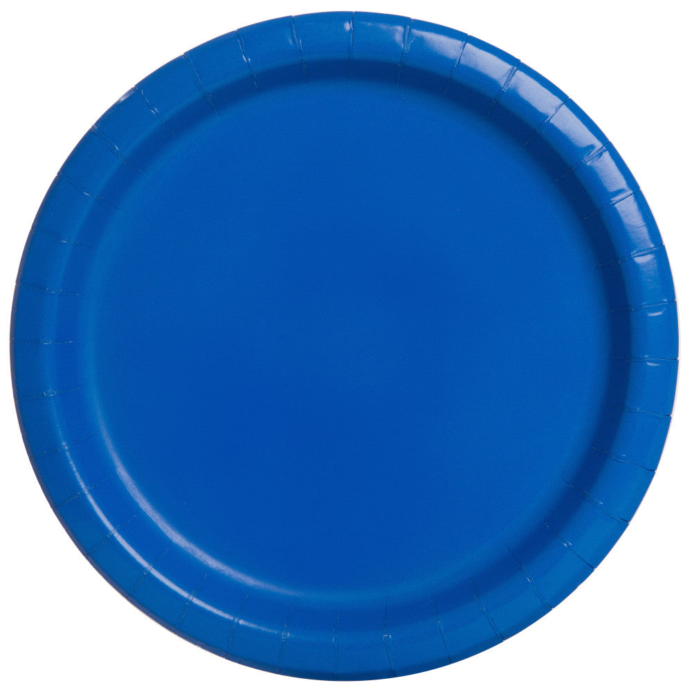 Blue Round 7" Dessert Paper Plates - Pack Of 20