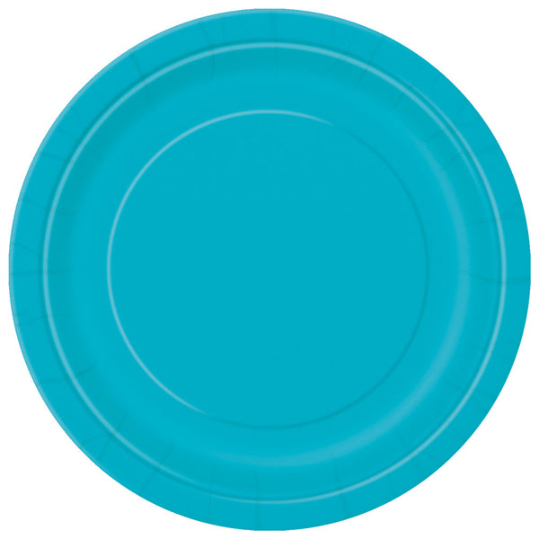Teal Round 7" Dessert Paper Plates - Pack Of 20