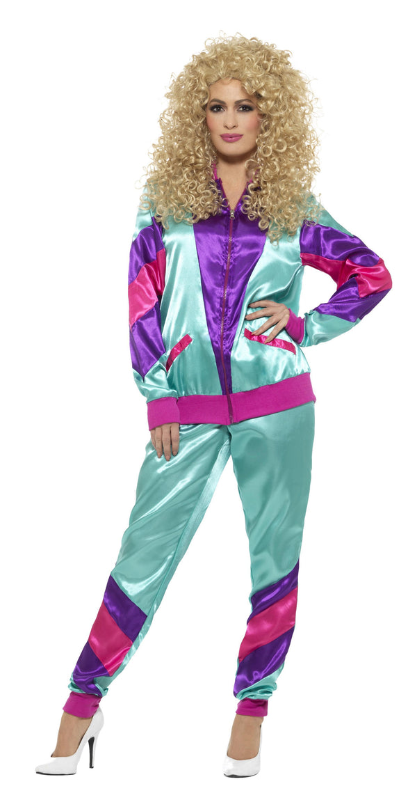 80S HEIGHT OF FASHION SHELL SUIT COSTUME, PURPLE