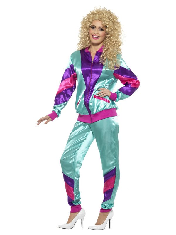 80S HEIGHT OF FASHION SHELL SUIT COSTUME, PURPLE