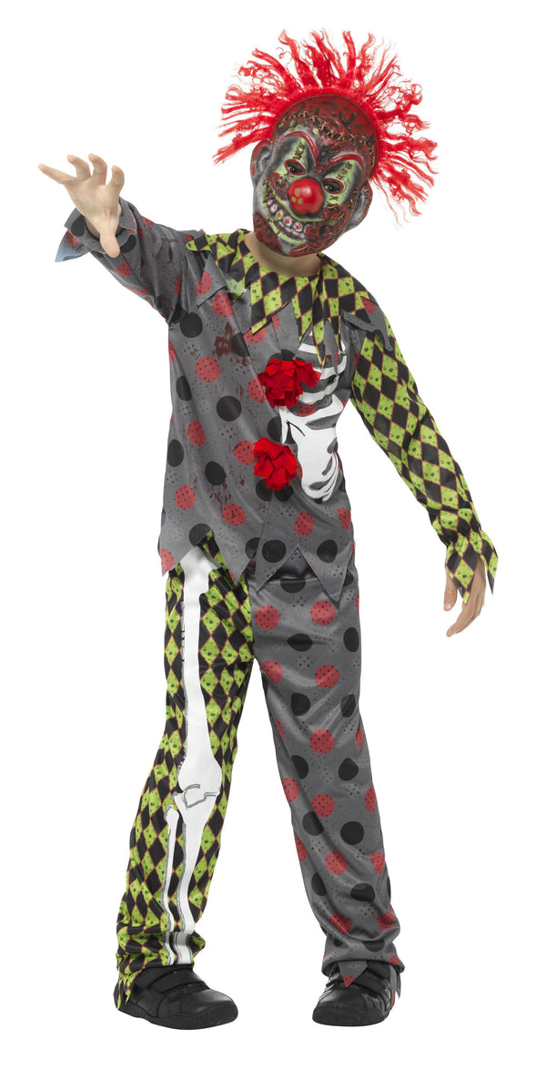 Deluxe Twisted Clown Costume, Multi-Coloured