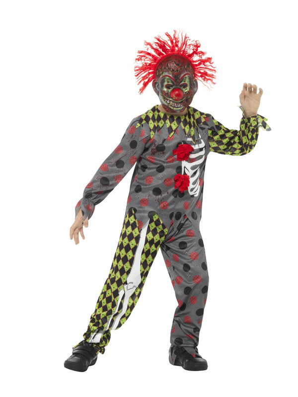 Deluxe Twisted Clown Costume, Multi-Coloured