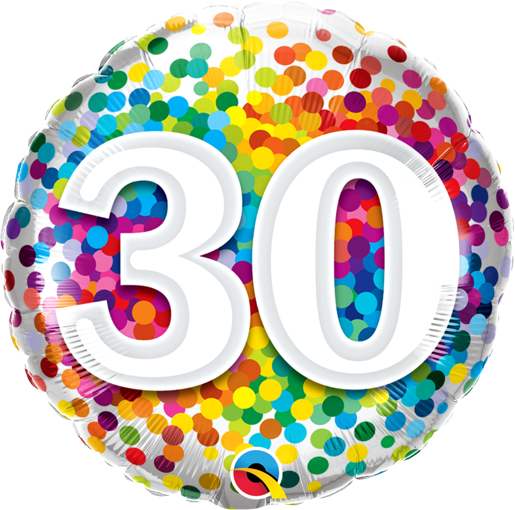 30 Rainbow Confetti Foil Balloon | Helium Is Included |.