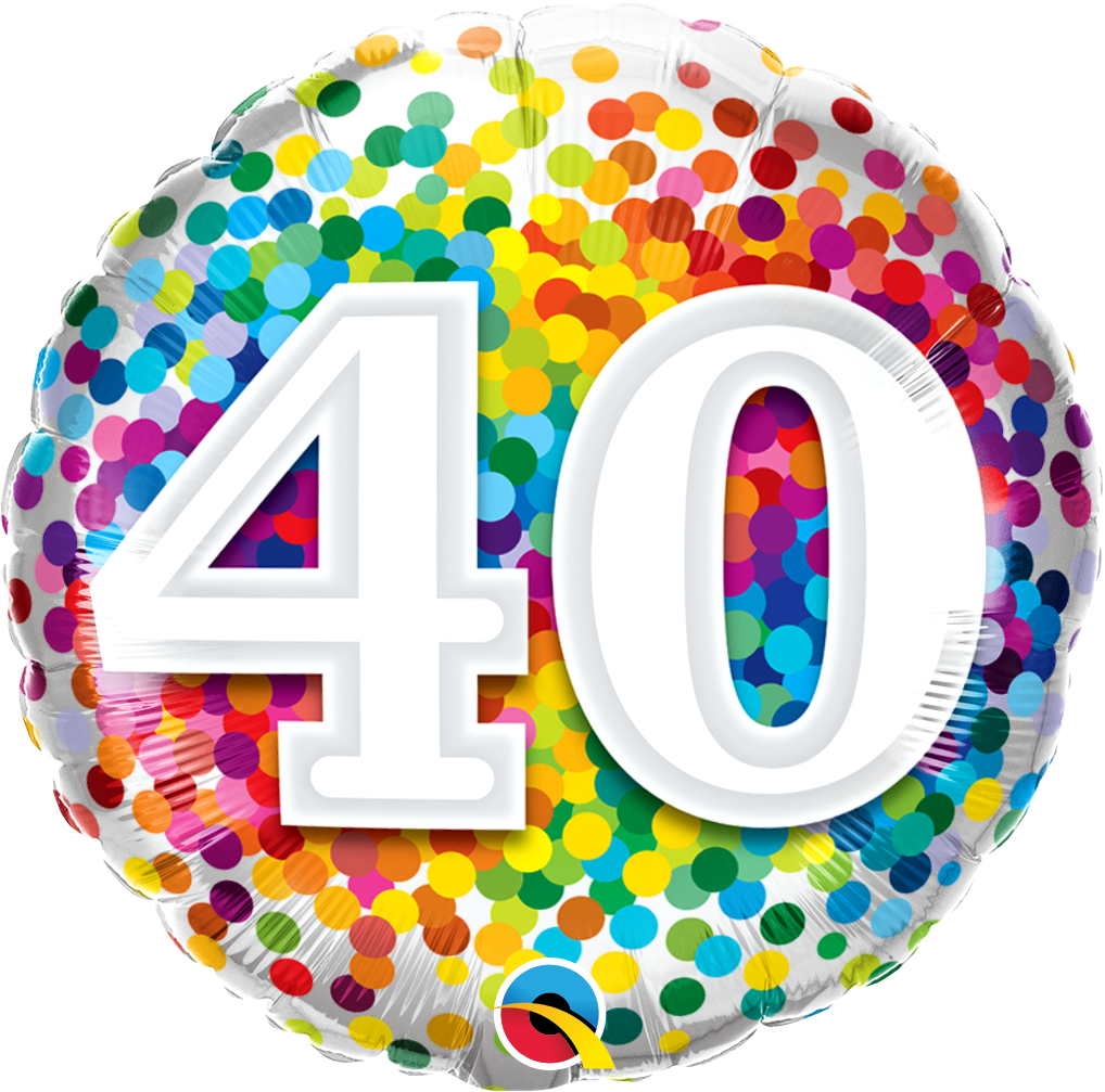 40 Rainbow Confetti Foil Balloon | Helium Is Included |.
