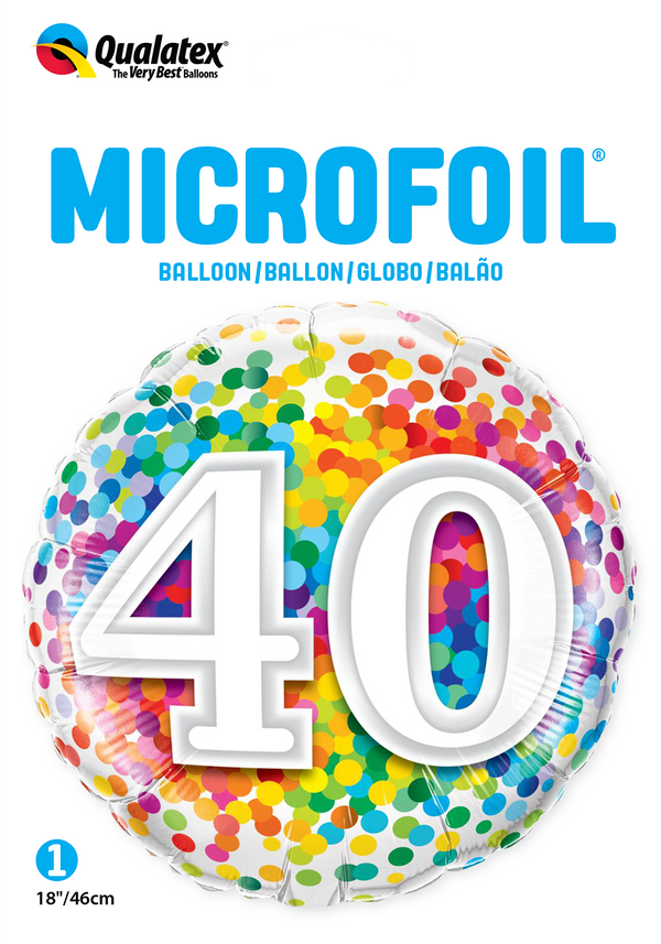 40 Rainbow Confetti Foil Balloon | Helium Is Included |.