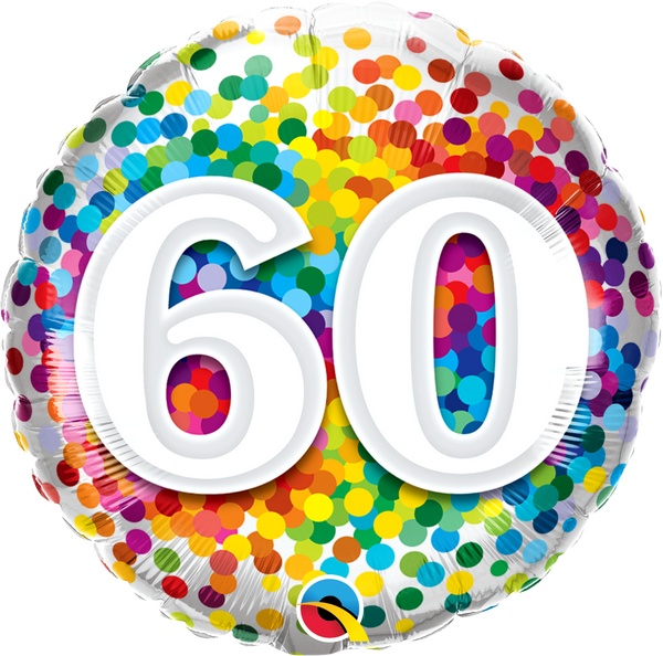 60 Rainbow Confetti Foil Balloon | Helium Is Included |.