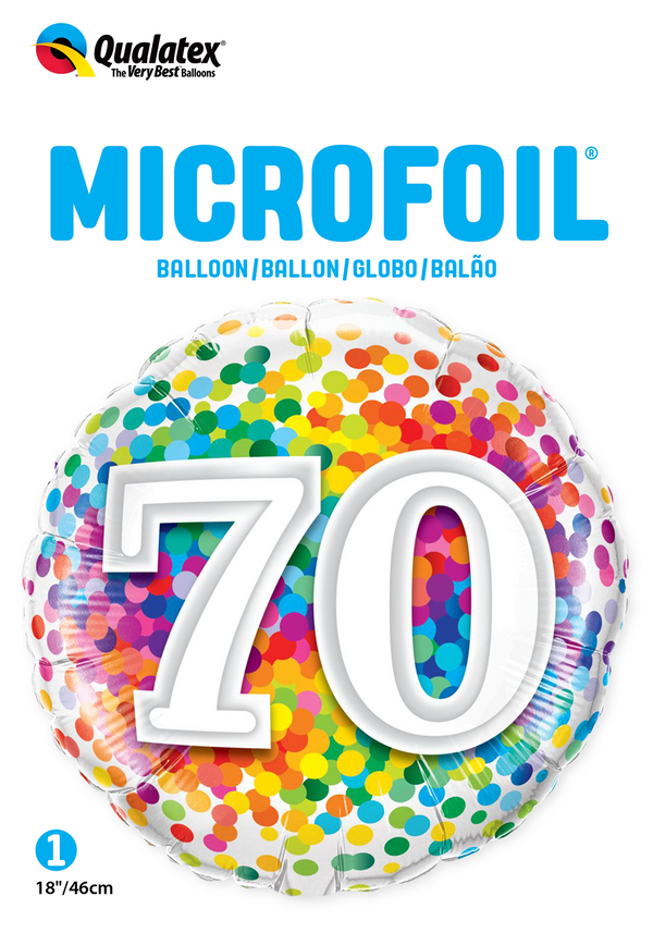 70 Rainbow Confetti Foil Balloon | Helium Is Included |.