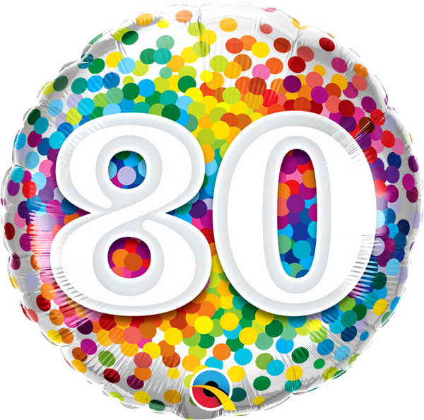 80 Rainbow Confetti Foil Balloon | Helium Is Included |.