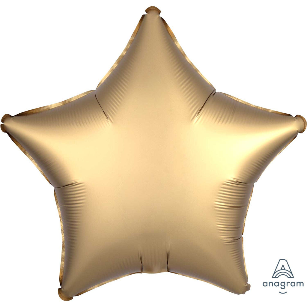 Star Satin Luxe Foil Balloon | Gold | Helium is included.