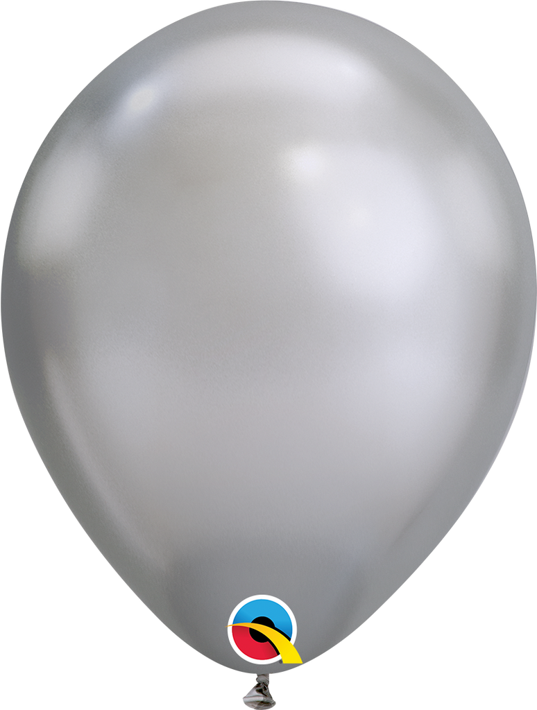 Chrome® Silver Latex Balloons (27cm) - Pack Of 25
