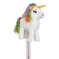 White Unicorn 3D Pull Piñata