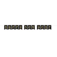Foil Gold & Black "Happy New Year" Pennant Banner 7 ft