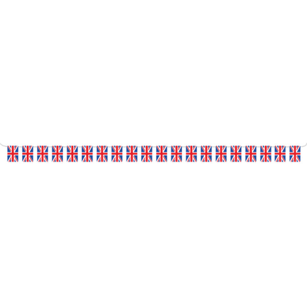 Red White & Blue Large GB Plastic Flag Bunting 10m