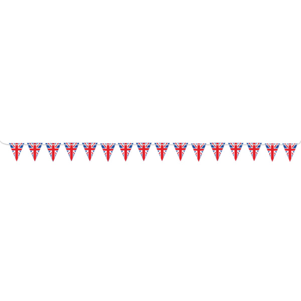 Red White & Blue GB Flag Paper Pennant Bunting 10m