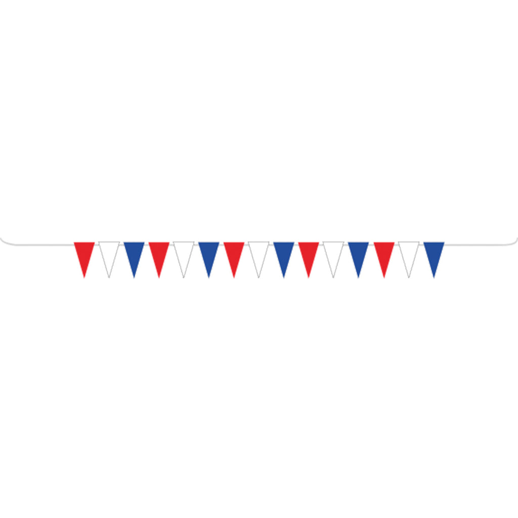 GB Red White & Blue Plastic Pennant Bunting 10m