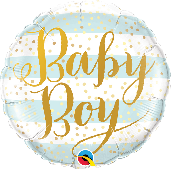 Baby Boy Blue Stripes Foil Balloon | Helium Is Included |.