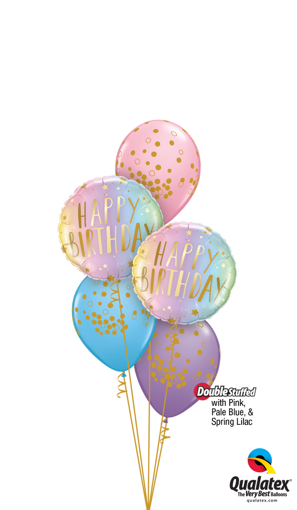 Swirly Whirly Birthday Colours & Dots Balloons Bouquet