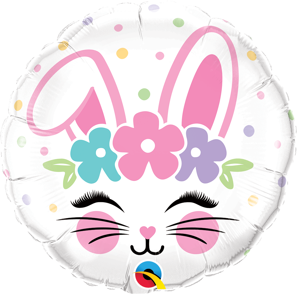 Cute Bunny Face Foil Balloon