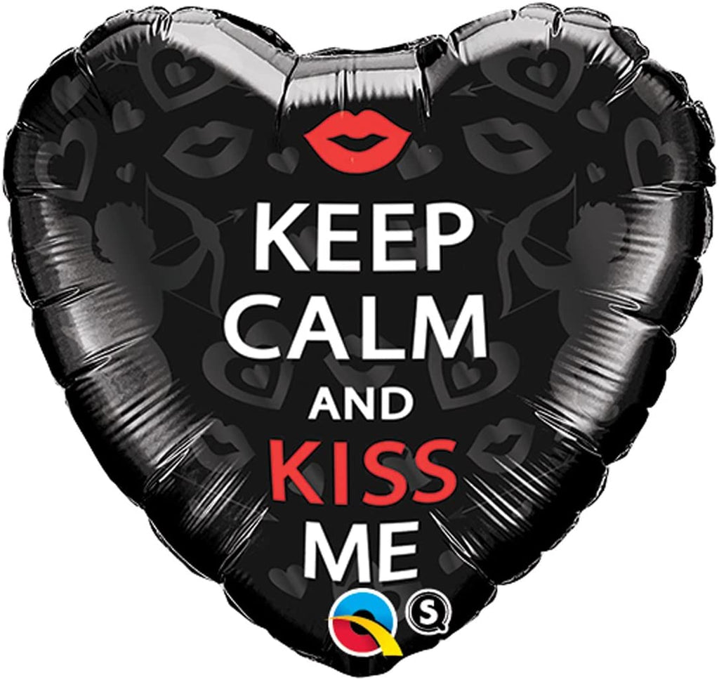 Keep Calm And Kiss Me Foil Balloon | Helium Is Included |.