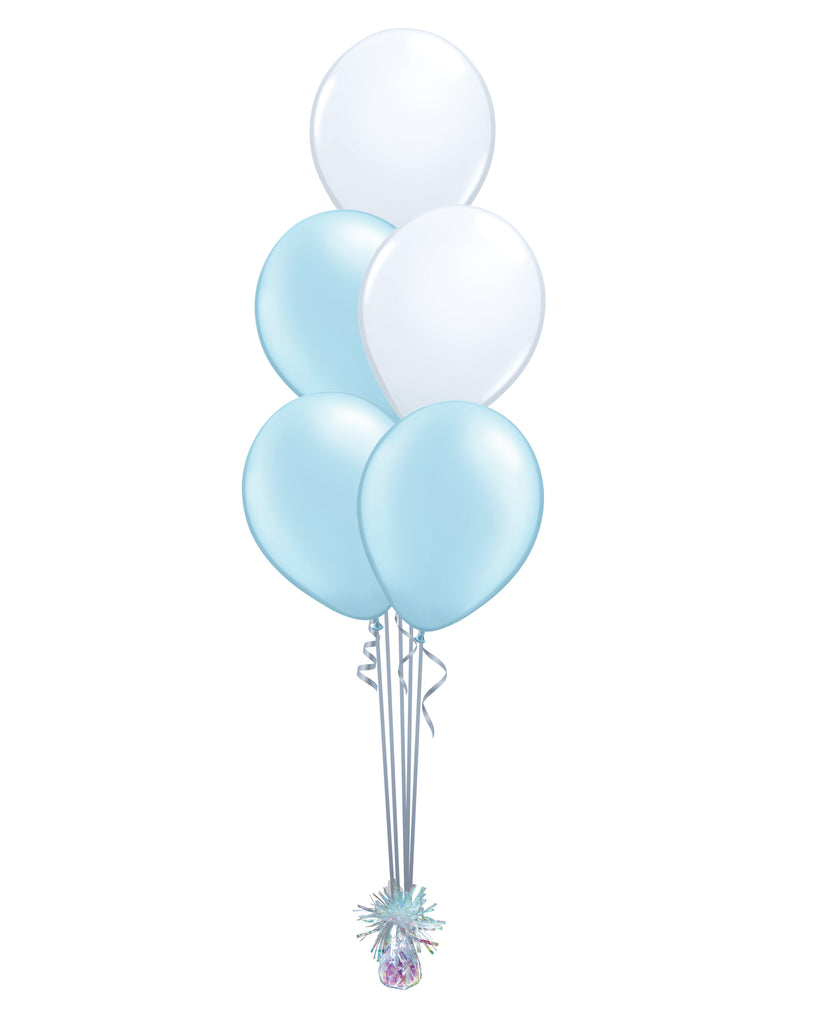 Light Blue Shade - Latex Balloon Bouquet - 5 Balloons