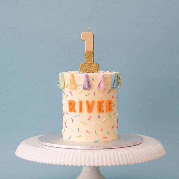 Glitter Dip Birthday Candle Number 1 - Gold