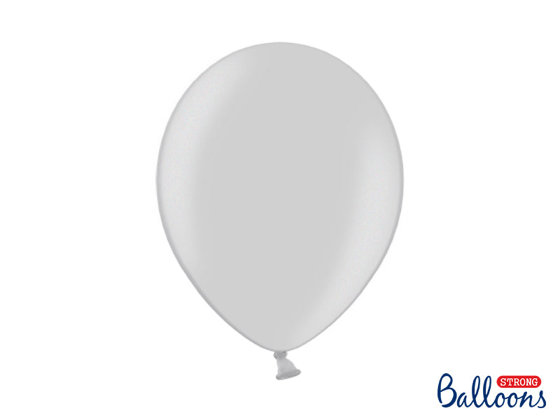 Metallic Silver Snow Latex Balloons (30cm) - Pack Of 100