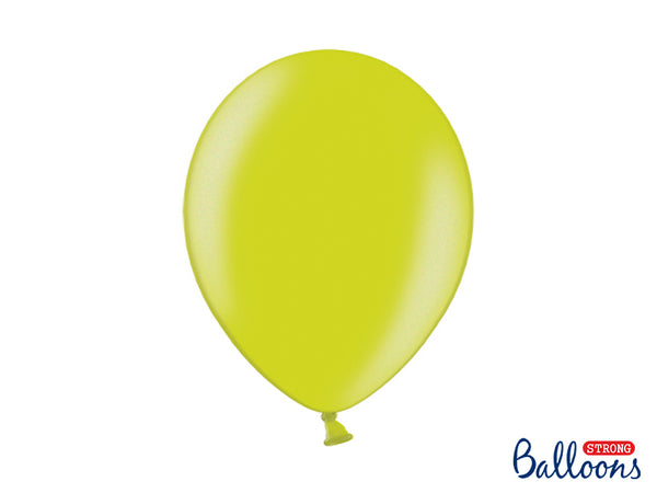 Metallic Lime Green Latex Balloons (30cm) - Pack Of 10