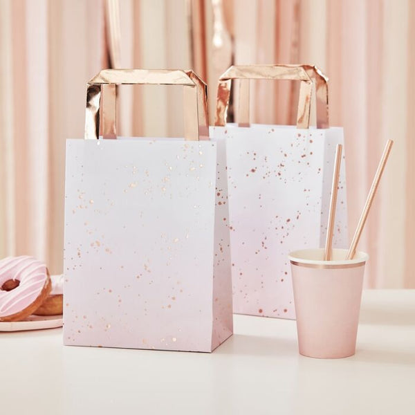 PINK OMBRE WATERCOLOUR ROSE GOLD PARTY BAGS