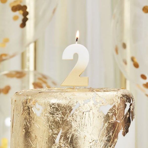 GOLD OMBRE 2 NUMBER BIRTHDAY CANDLE