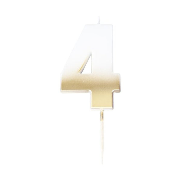 GOLD OMBRE 4 NUMBER BIRTHDAY CANDLE