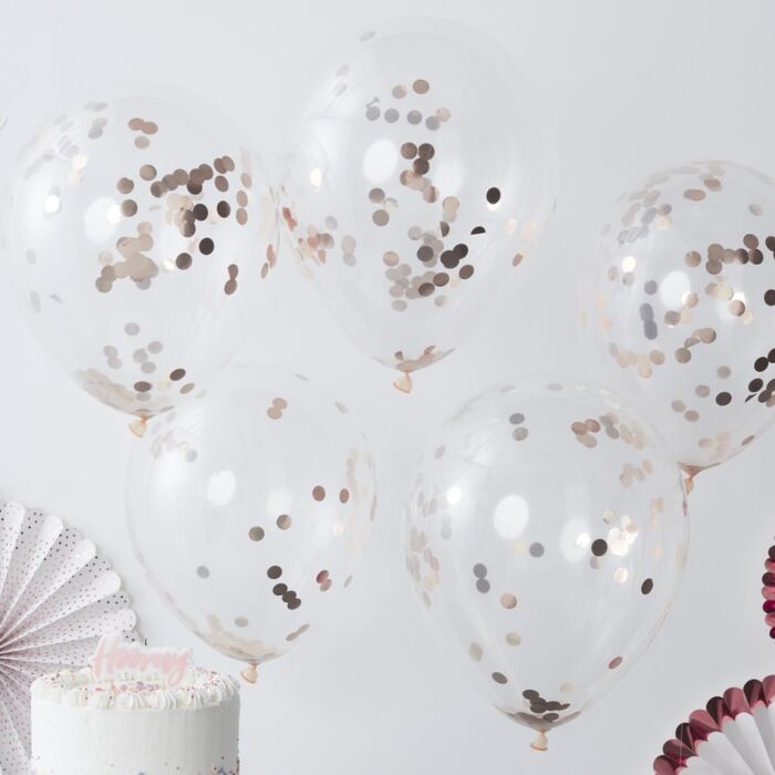 ROSE GOLD CONFETTI FILLED BALLOONS