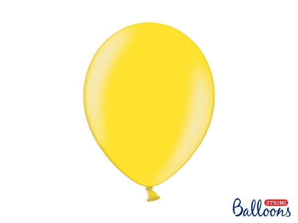 Metallic Lemon Zest Latex Balloons (30cm) - Pack Of 10