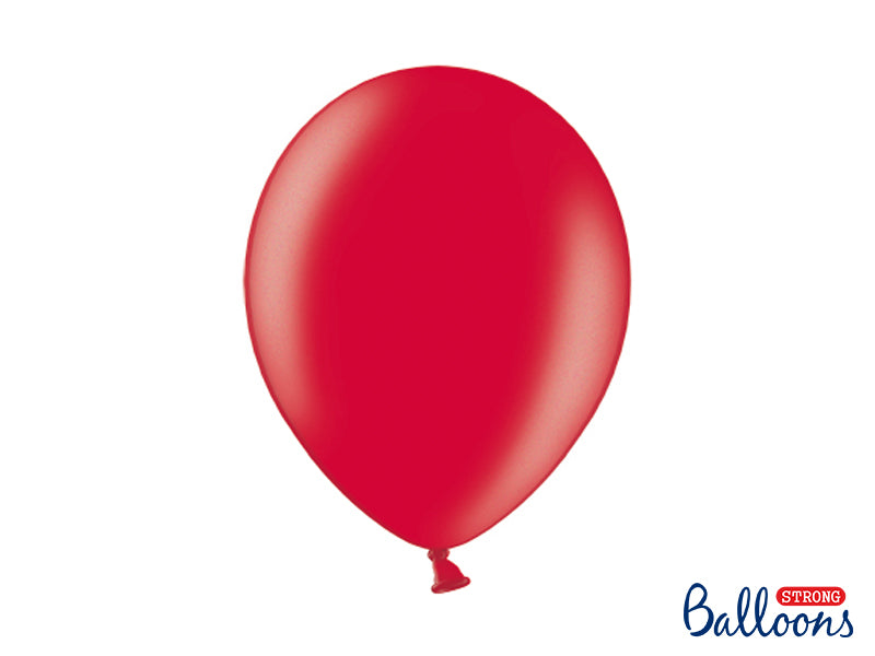 Metallic Poppy Red Latex Balloons (30cm) - Pack Of 100